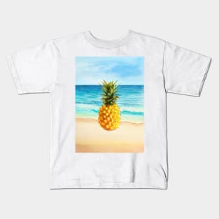 Tropical Pineapple Art Scene Kids T-Shirt